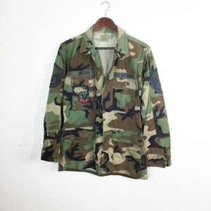 Vintage Camo Military Air Force Utility Jacket
